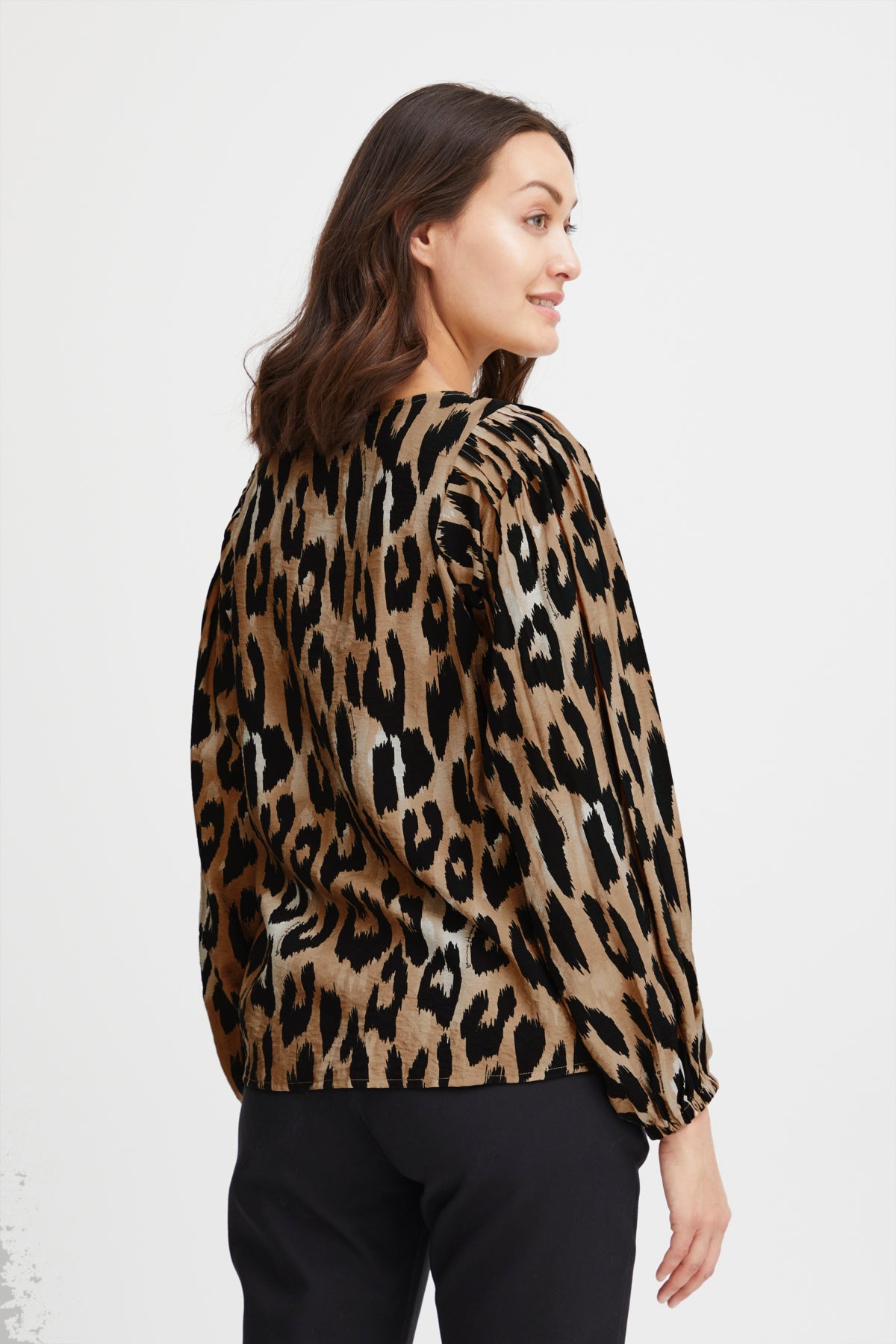 Fransa Leoni Animal Print Top