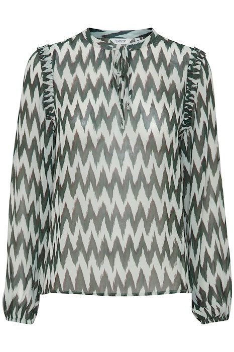 B Young Fibba Green Mix Blouse