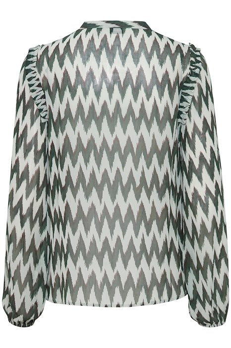 B Young Fibba Green Mix Blouse