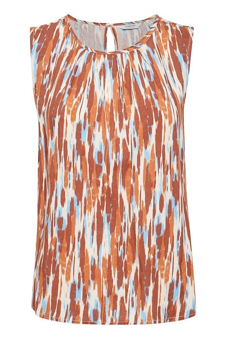 B Young Joella Suntan Mix Sleeveless Blouse