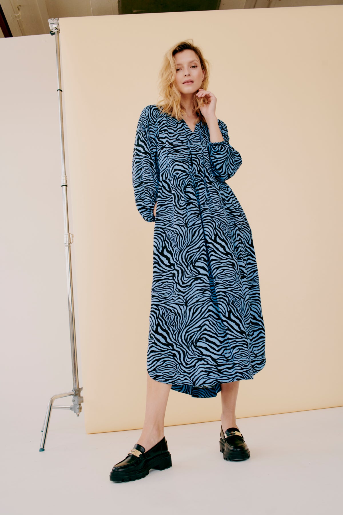 B Young Joella Long Tunic dress in Tiger Print
