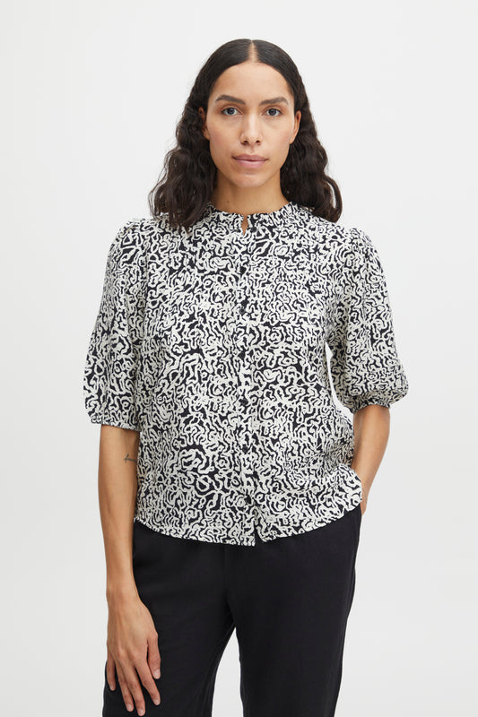 B Young Short Sleeve Birch Mix Print Shirt