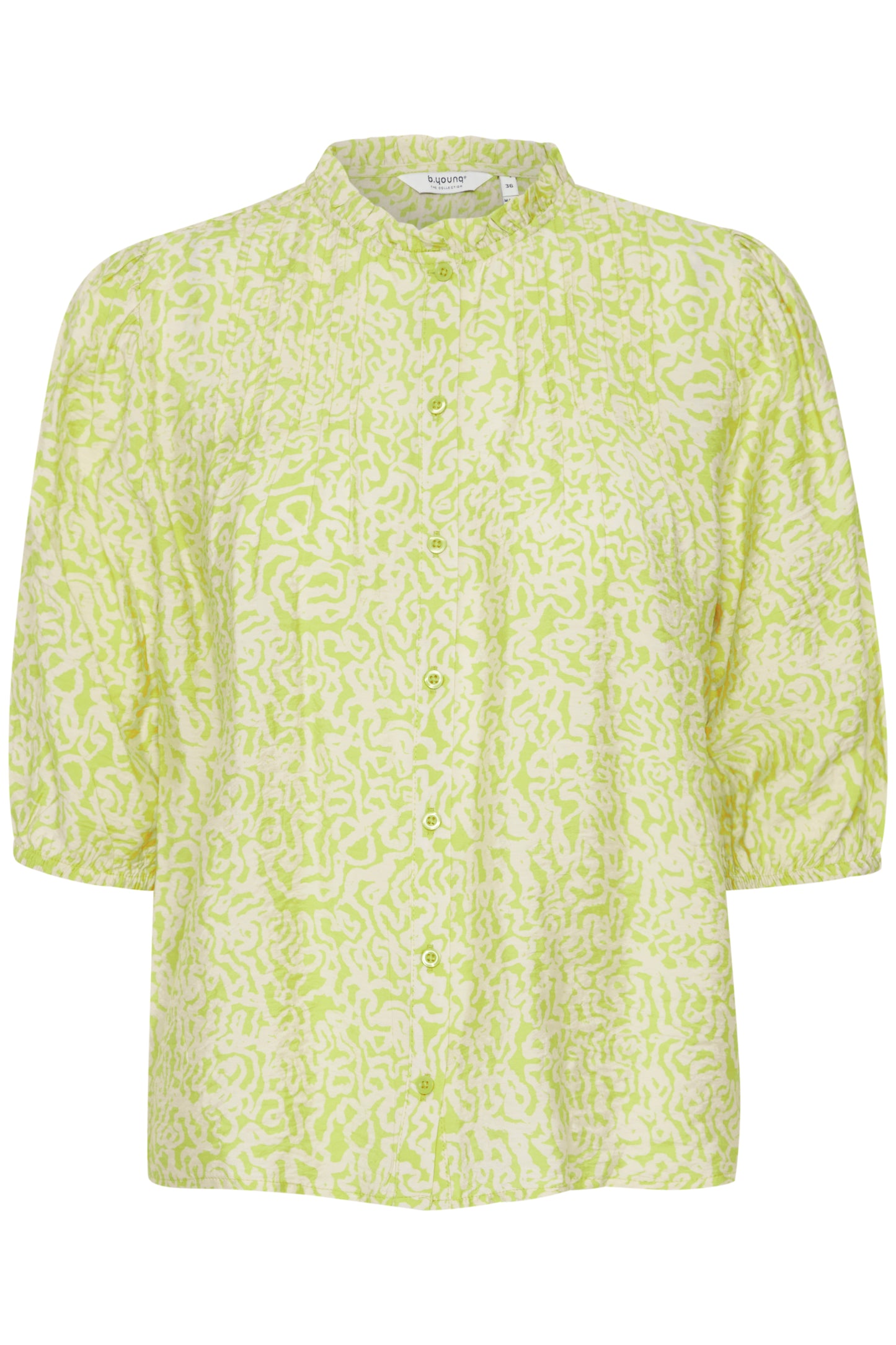 B Young Short Sleeve Lime Print Shirt