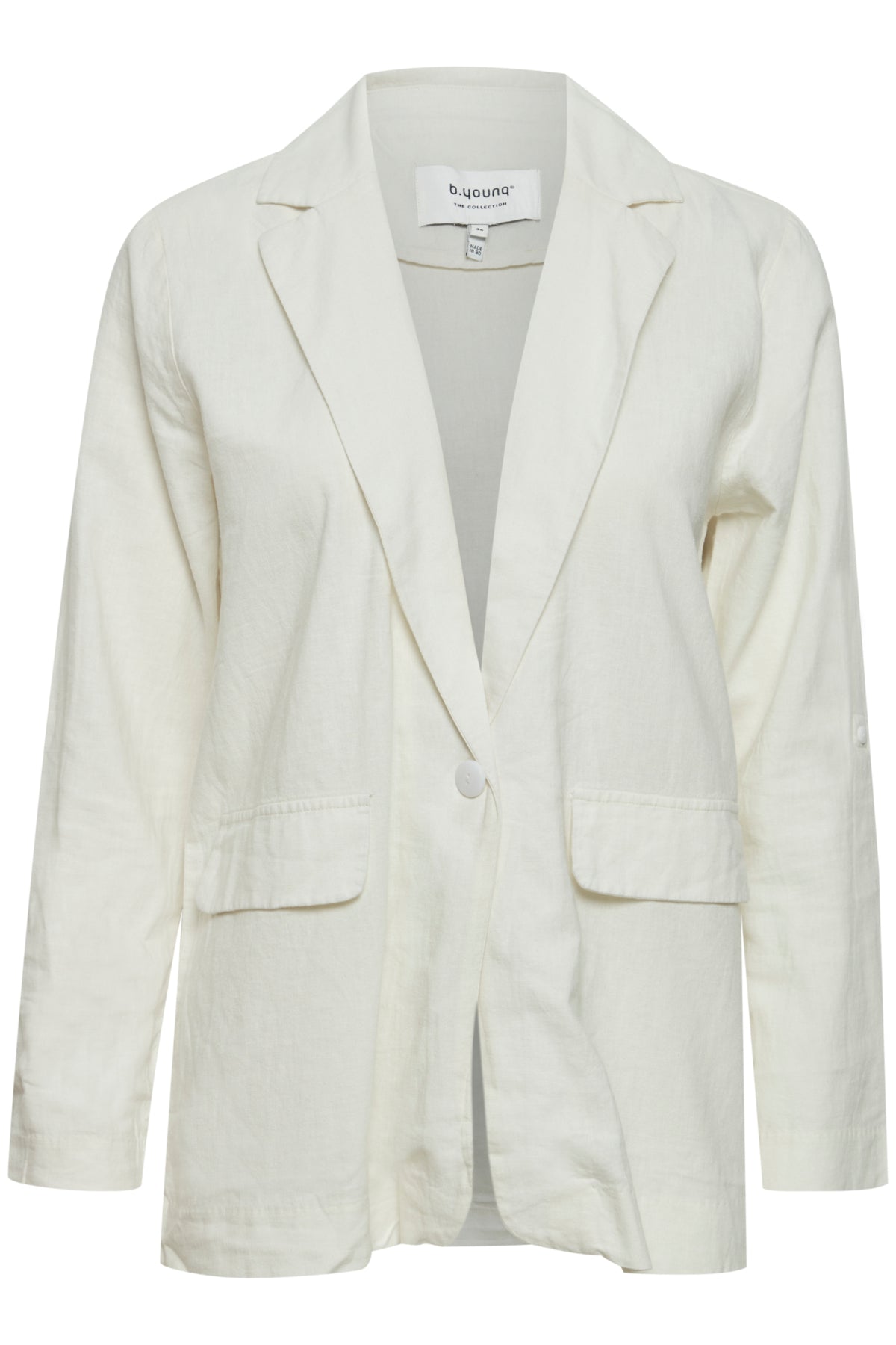 B Young Off White Linen Mix Blazer