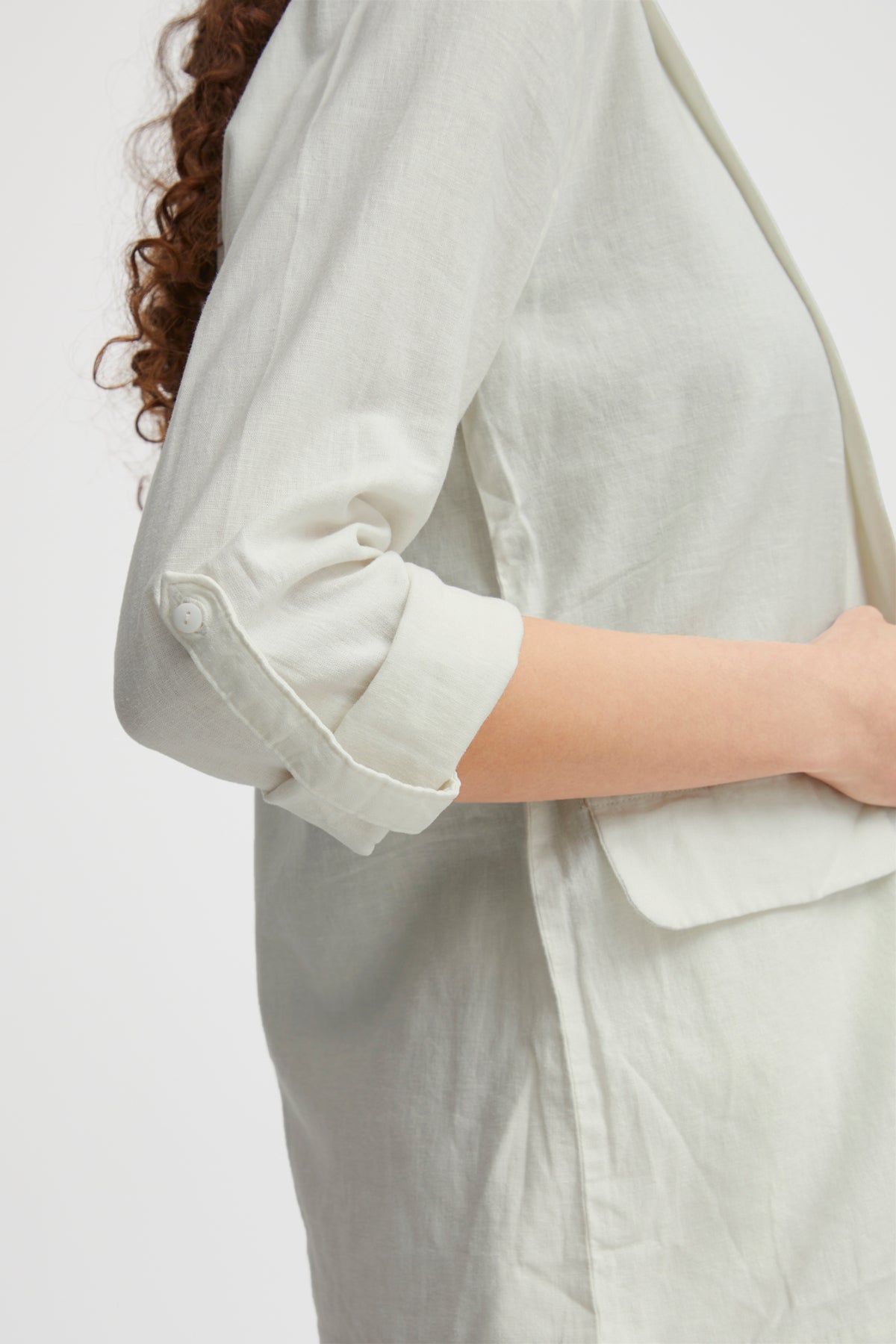B Young Off White Linen Mix Blazer