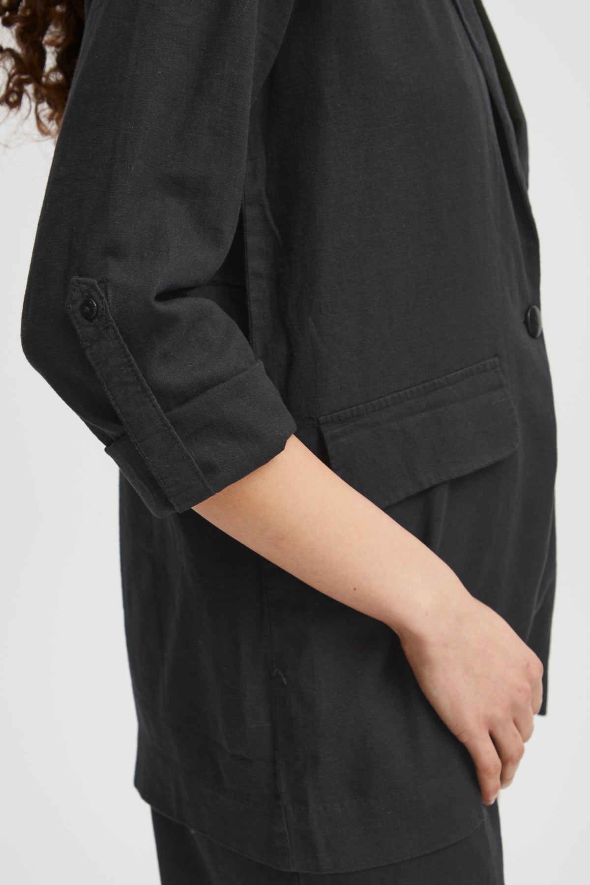 B Young Black Linen Mix Blazer
