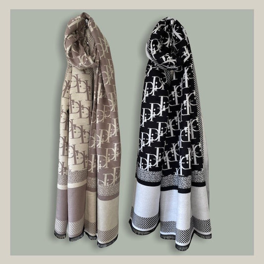 Malissa J Double Letter Pashmina Scarf