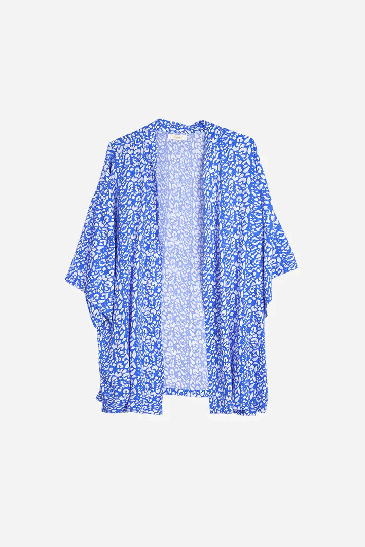 Sarta Pink Two Tone Leopard Print Kimono