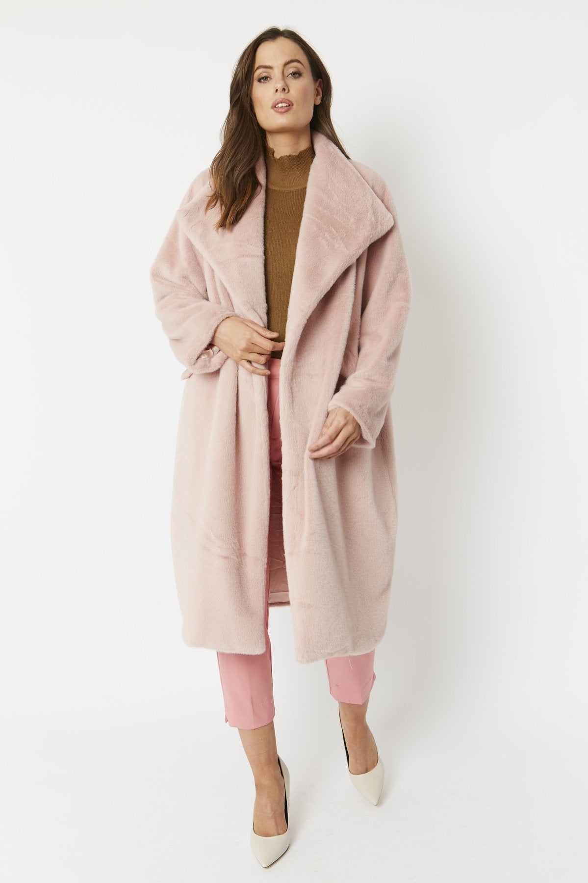 Faux Fur Oversized Coat Hearts and Stars Clothing