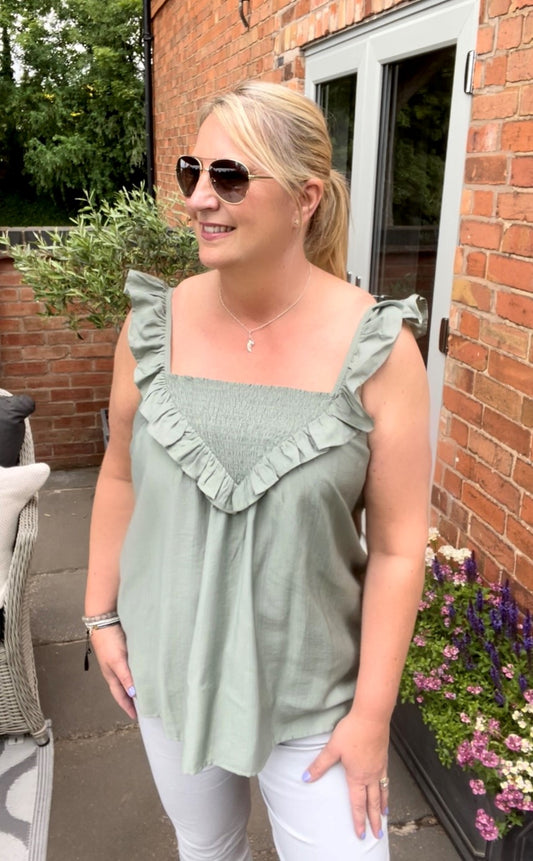 Malissa J Cami Top With Frill