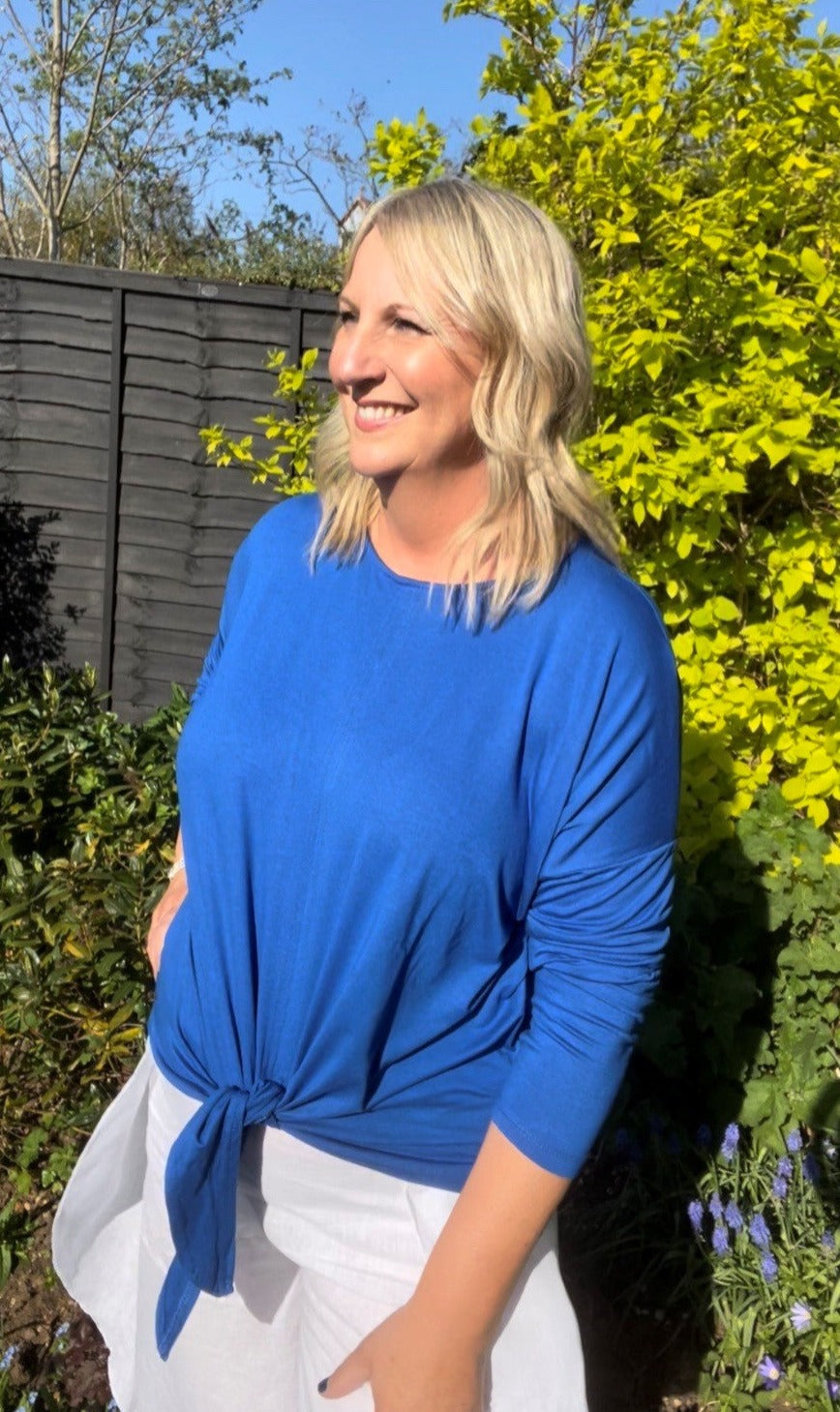 Jersey Tie Front Top