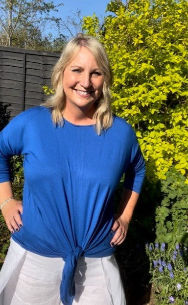 Jersey Tie Front Top