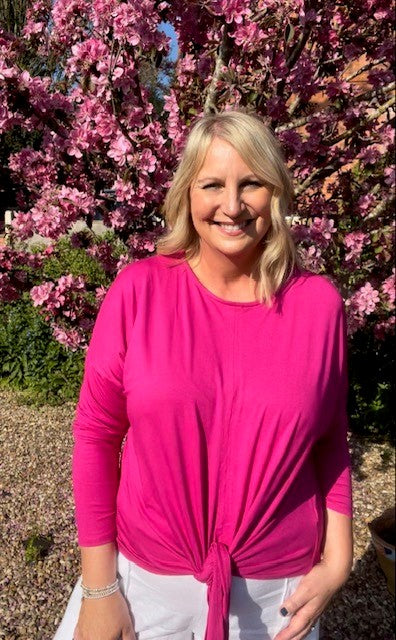 Jersey Tie Front Top