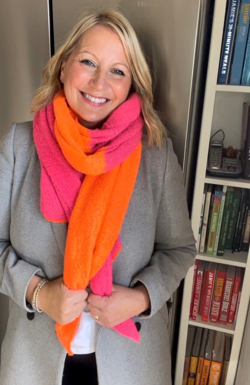 Two Tone Colour Block Blanket Scarf