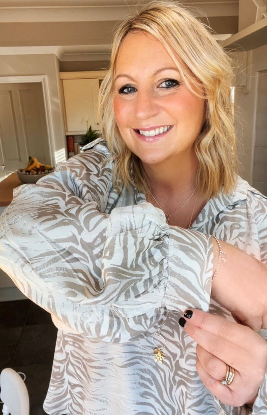 Tiger Print Satin Shirt