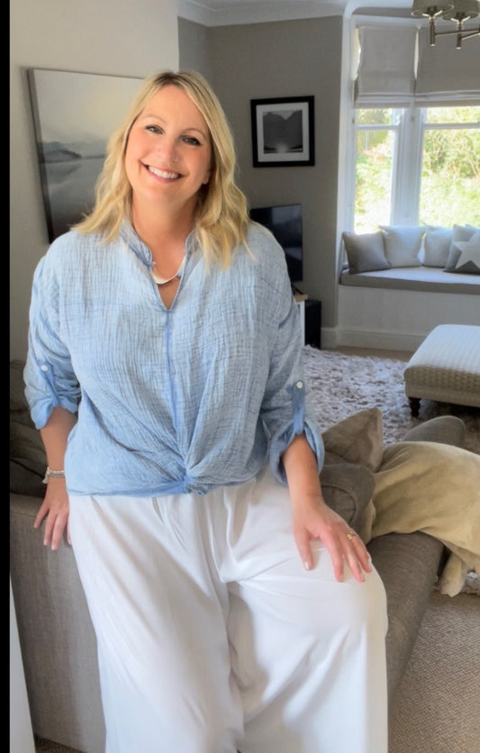 Crinkle Soft Cross Front Top