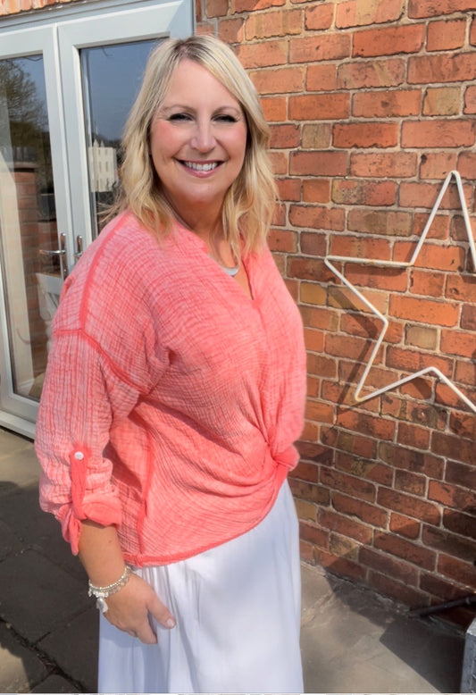 Crinkle Soft Cross Front Top