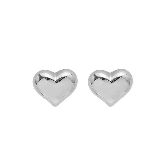 Little heart stud earring in silver