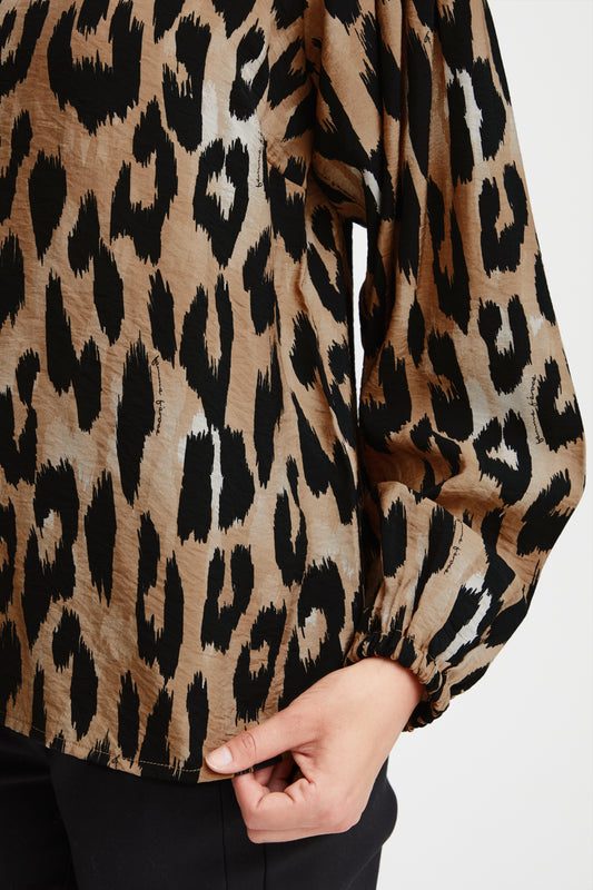 Fransa Leoni Animal Print Top