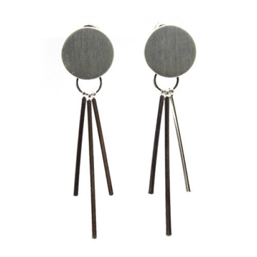 Brushed Metal Drop Earrings