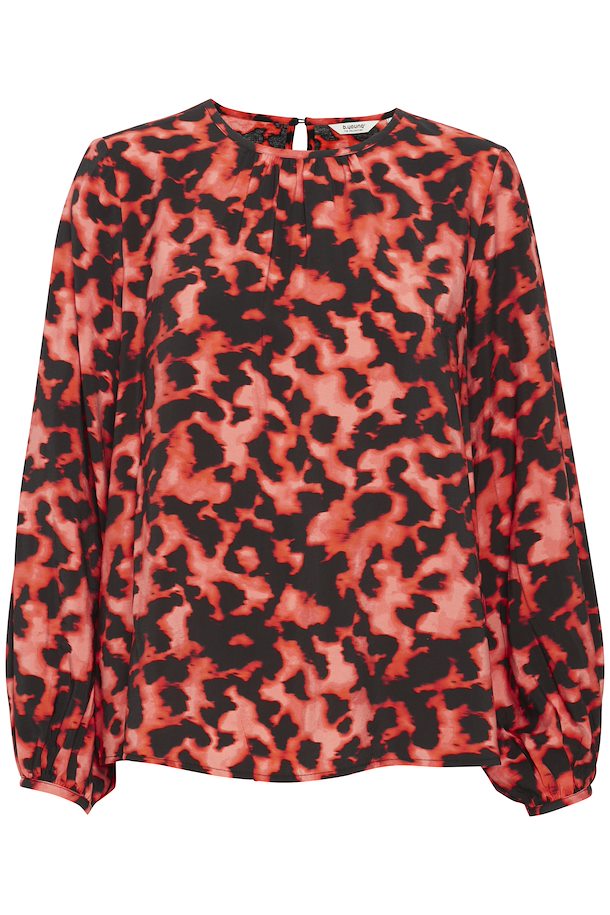 B Young Ibine Red Mix Print Blouse