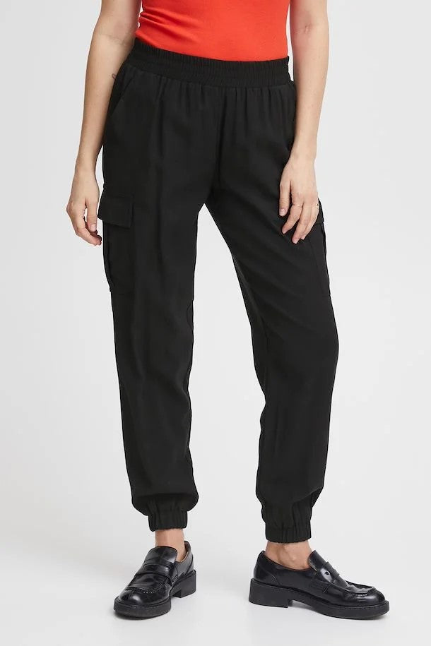 Fransa Krista Black Cargo Trouser