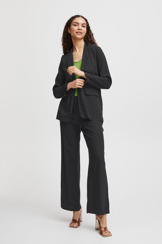 B Young Black Linen Mix Blazer