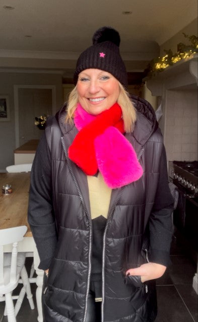 Miss Shorthair Faux Fur Tuck Through Scarf