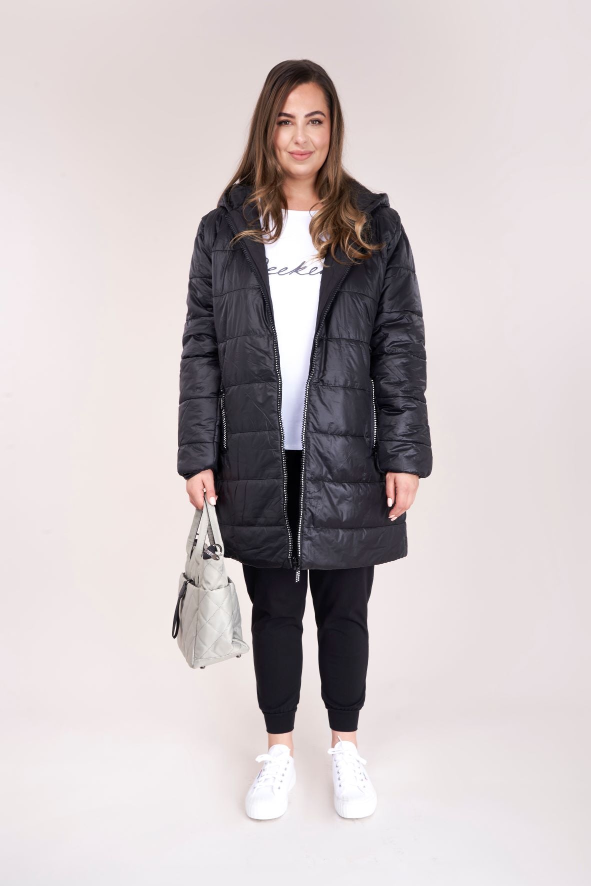 Black Puffa Style Coat