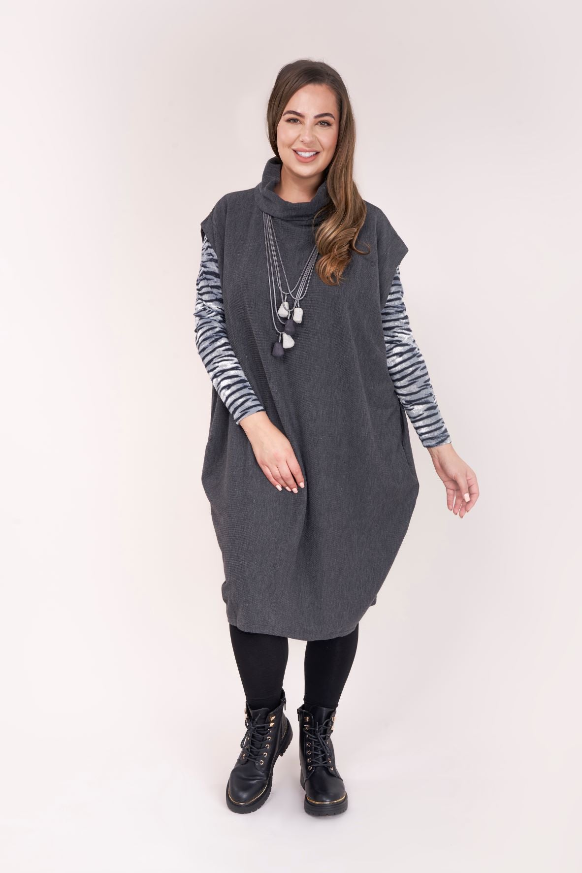 Cowl Neck Tunic Dress