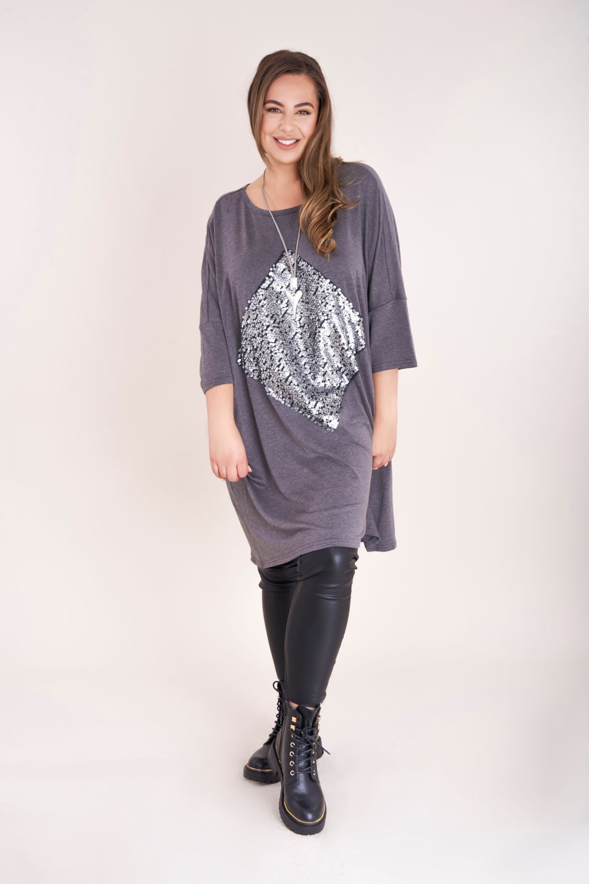 Malissa J Grey Jersey Dress