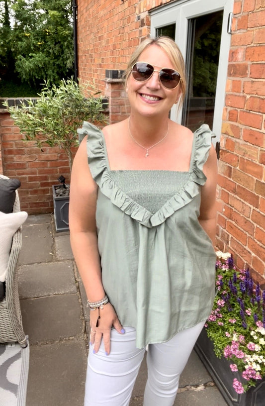 Malissa J Cami Top With Frill