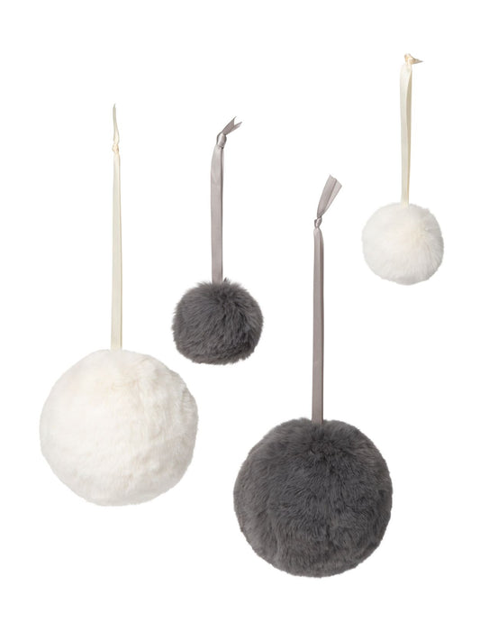 Chalk Faux Fur Pom Pom