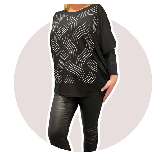 Malissa J Black Sparkle Top