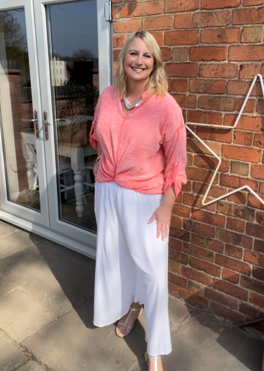 Crinkle Soft Cross Front Top